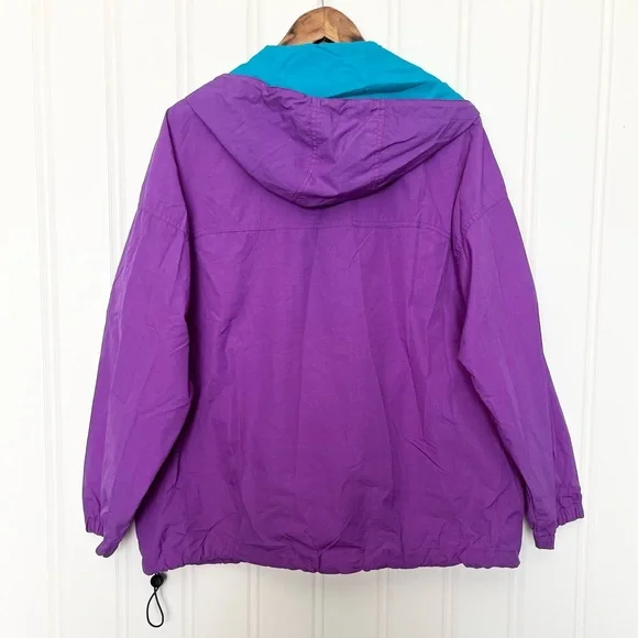 Vintage Purple Columbia Hooded Pullover with pockets and drawstring Large EUC - Picture 5 of 5